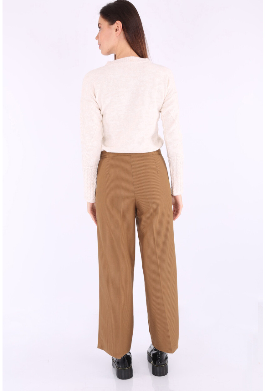 6463 Ribbed Wide Leg Pants