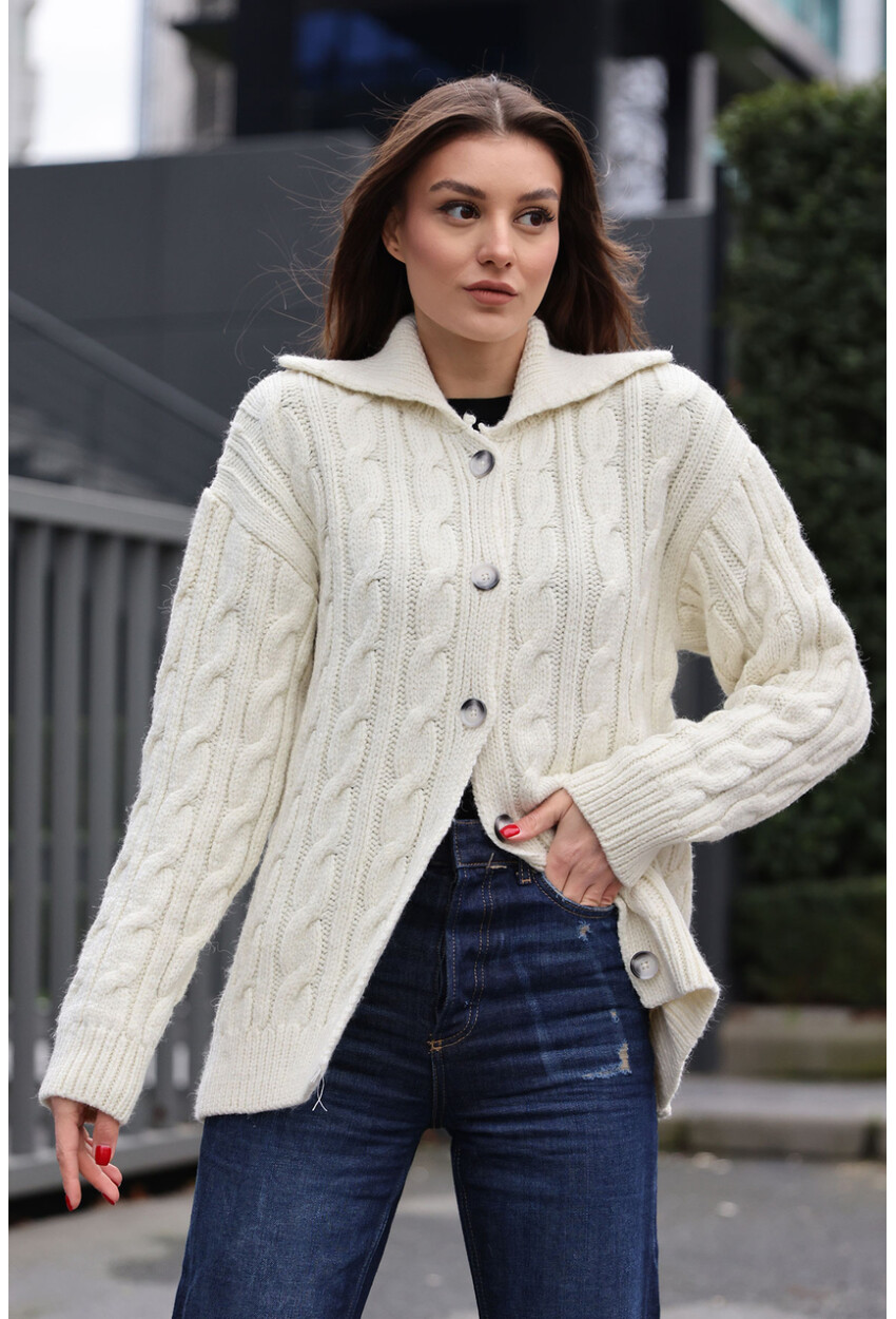 15856 Cable Knit Cardigan