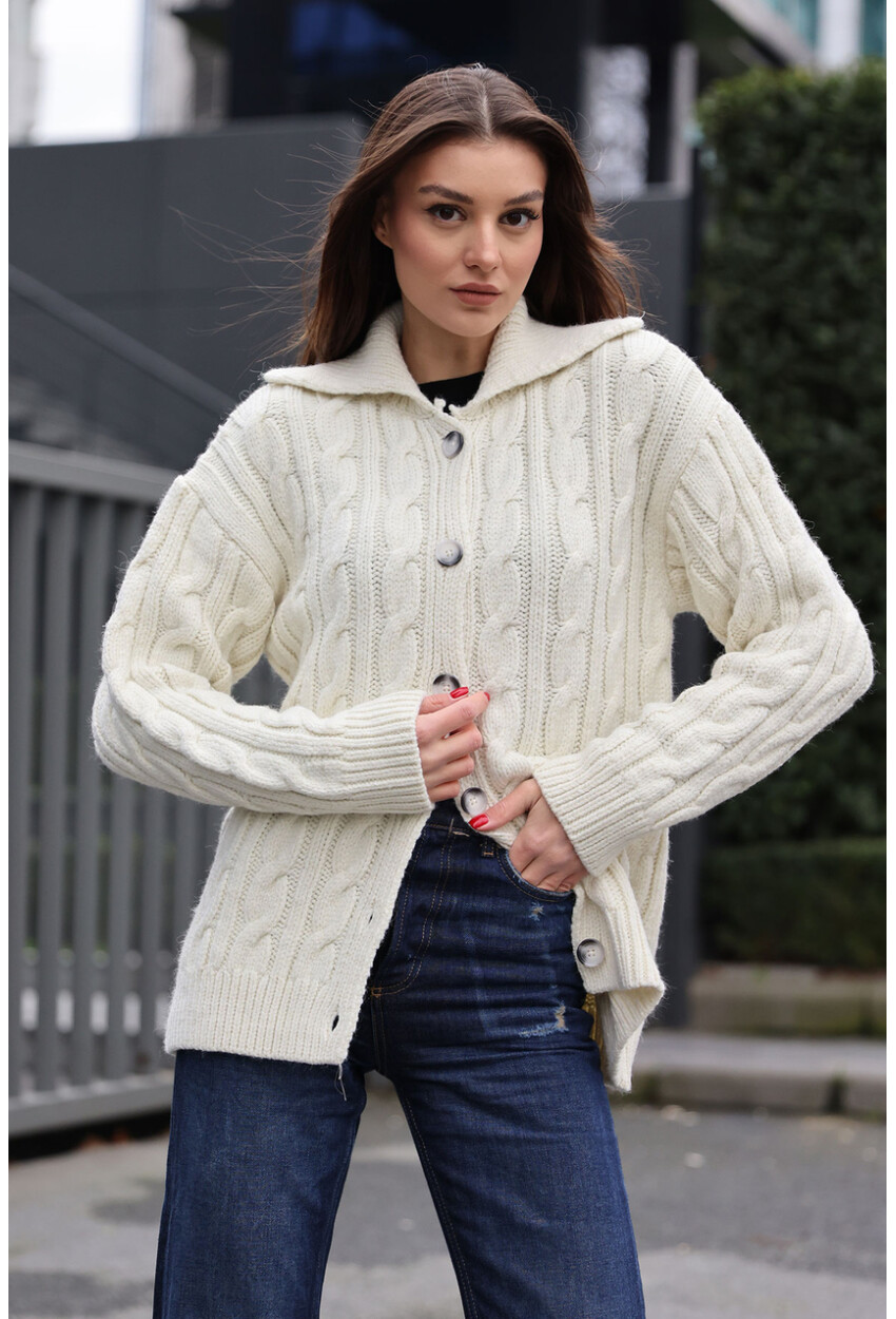 15856 Cable Knit Cardigan