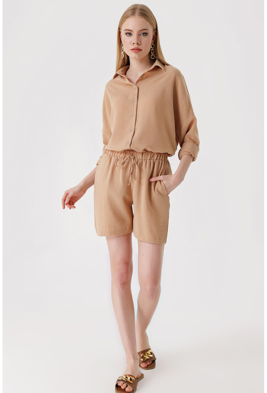 20168 Linen Shirt And Shorts Set