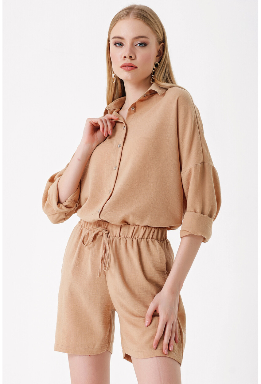 20168 Linen Shirt And Shorts Set