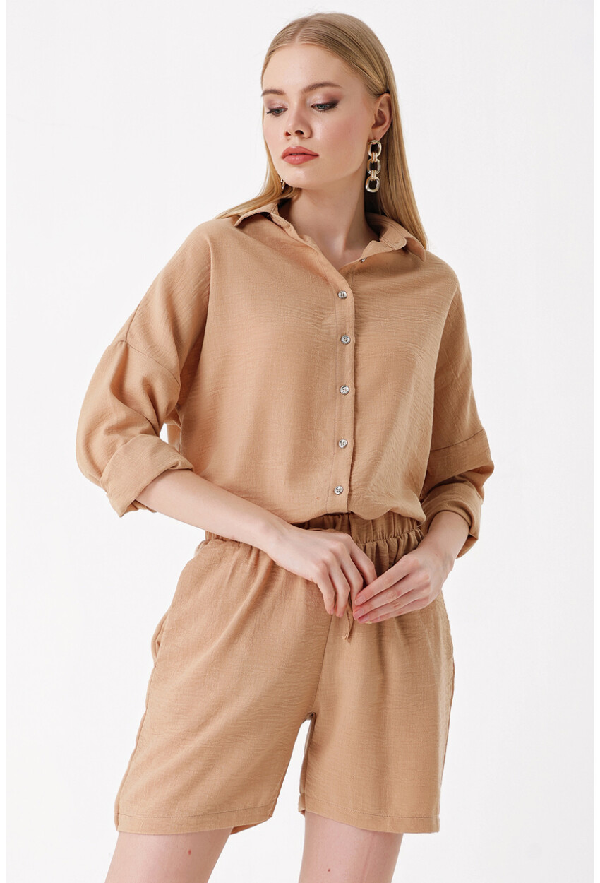 20168 Linen Shirt And Shorts Set
