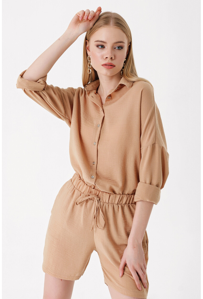 20168 Linen Shirt And Shorts Set