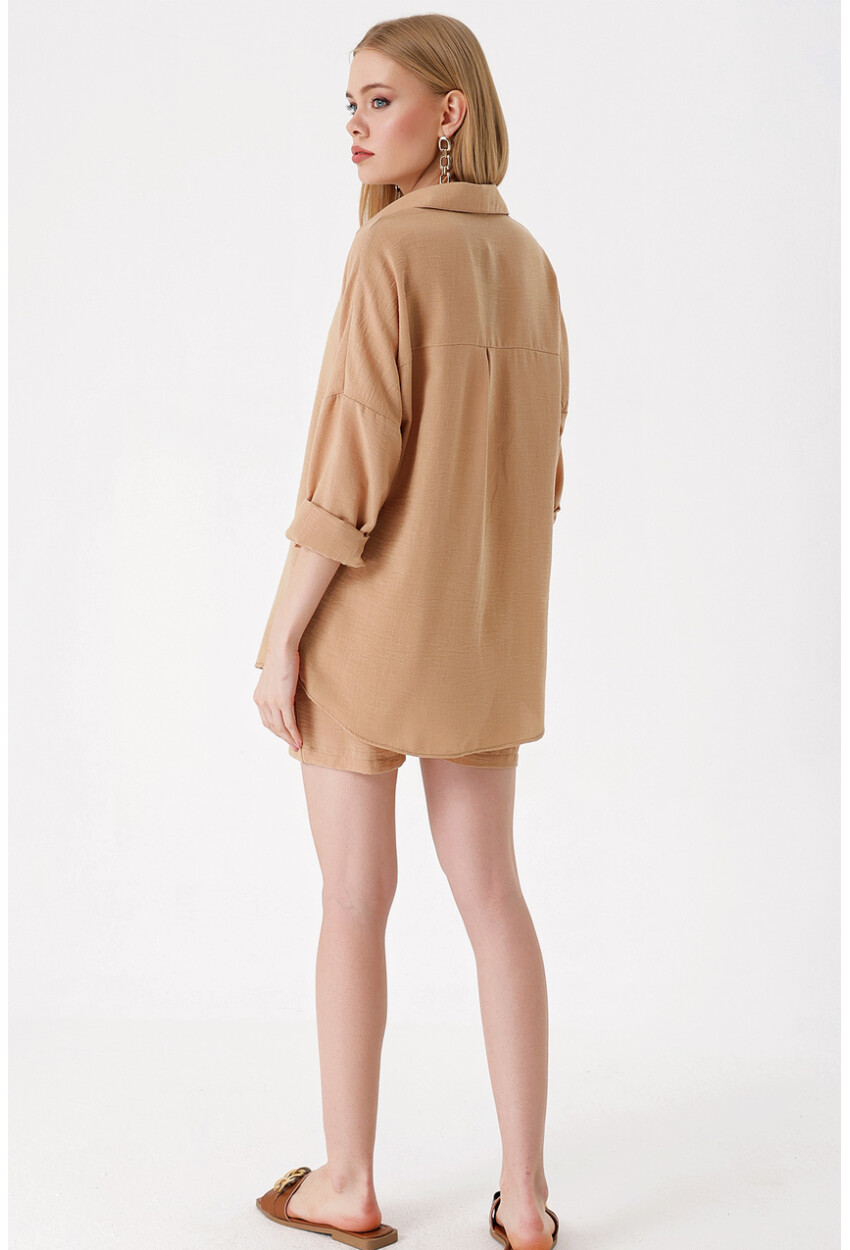 20168 Linen Shirt And Shorts Set