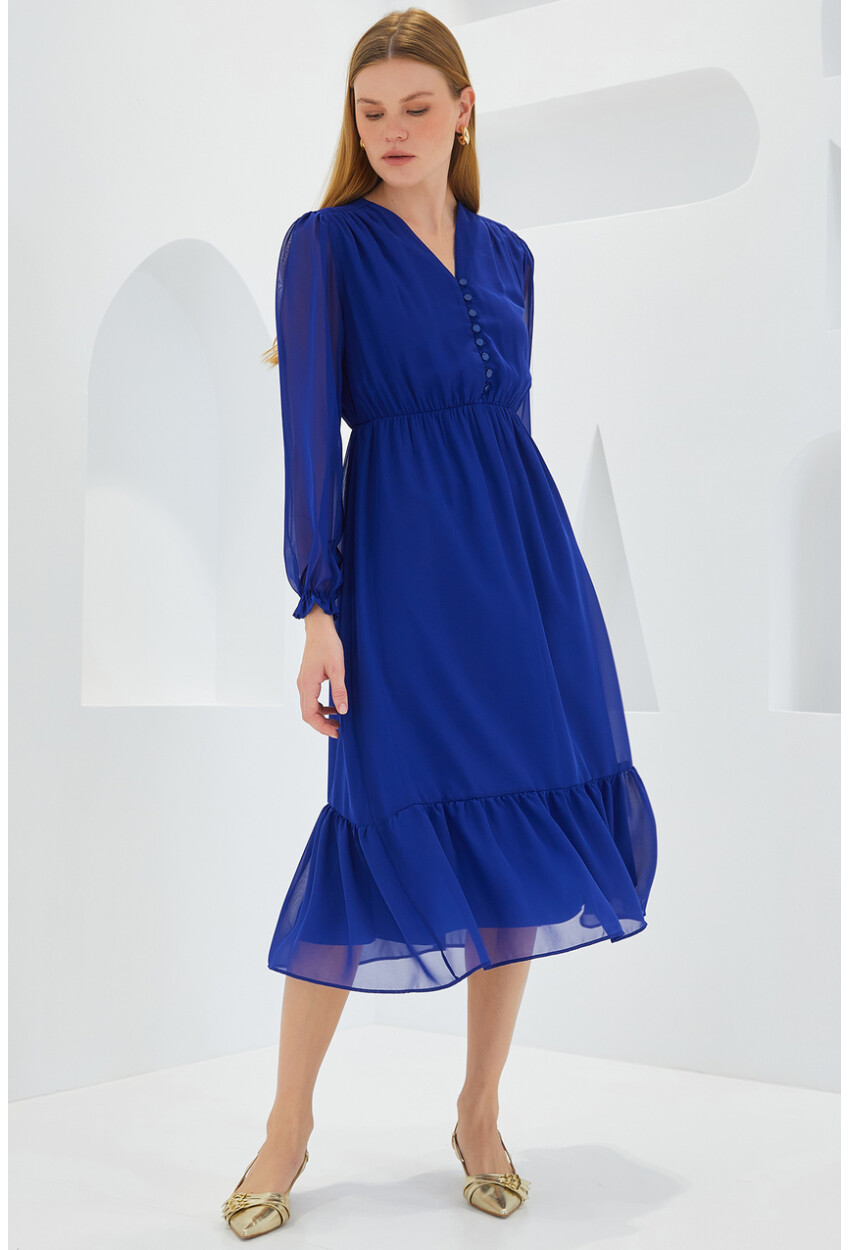 2137 Patterned Chiffon Dress