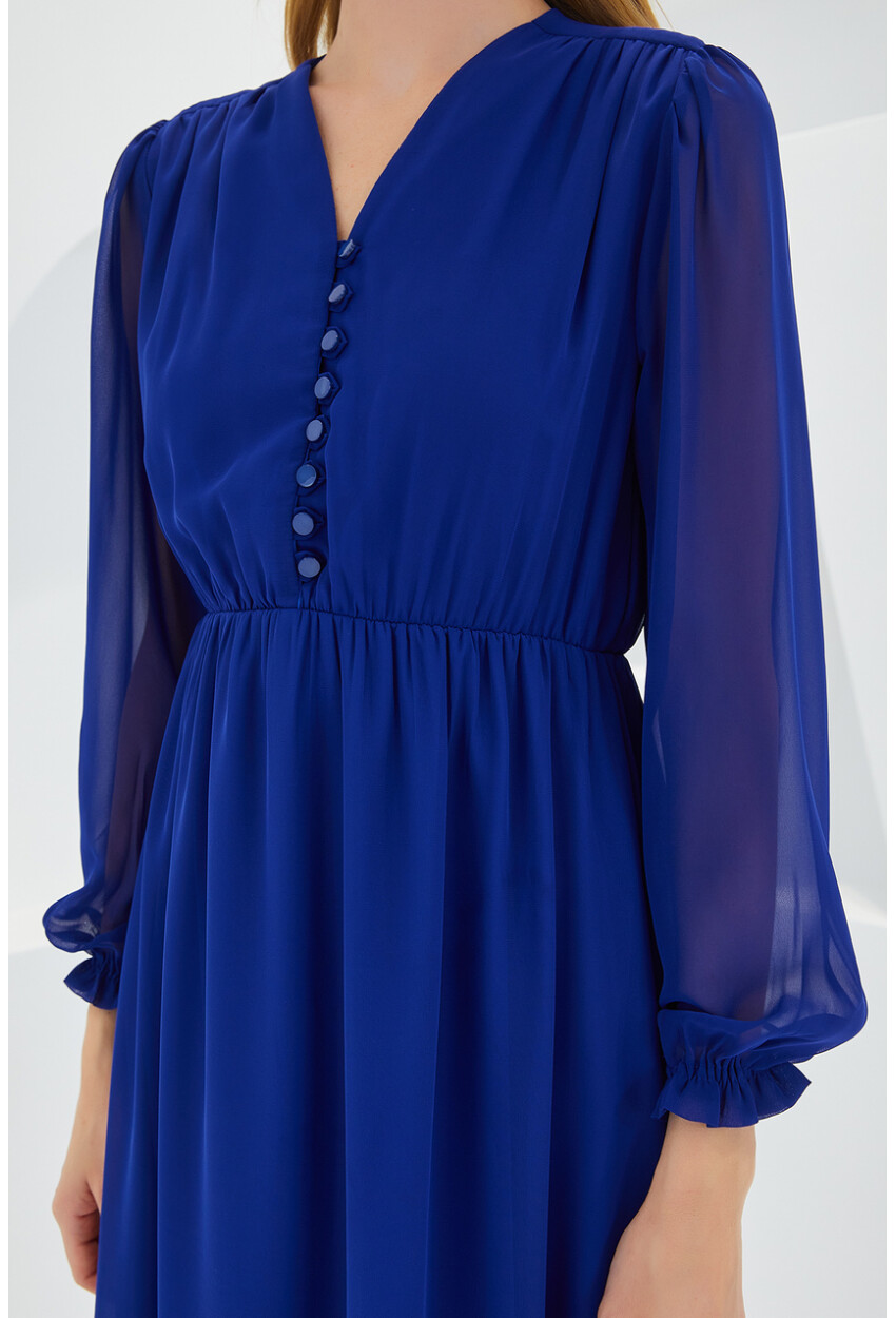 2137 Patterned Chiffon Dress