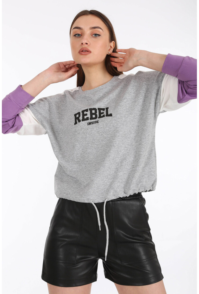 4241 Rebel Baskılı Sweat