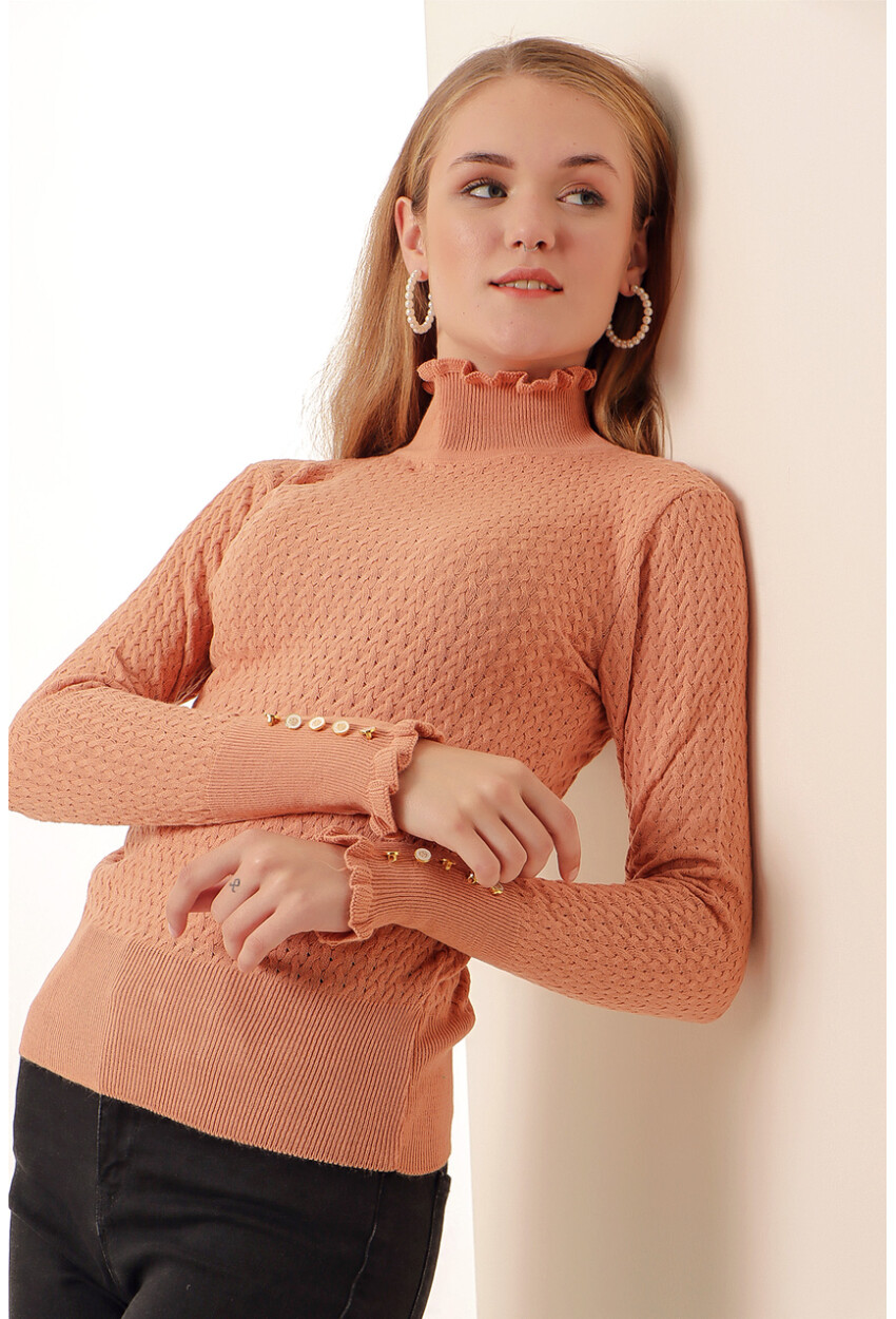 15786 Turtleneck Sweater With Buttons