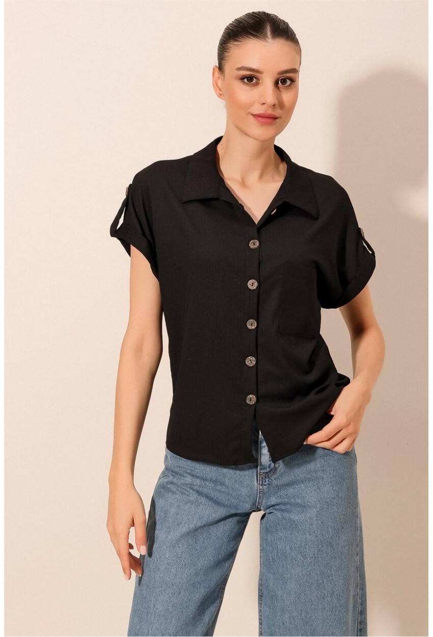 20182 Double Sleeve Crinkled Shirt