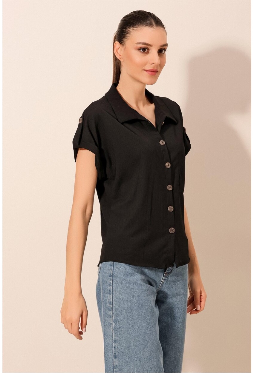 20182 Double Sleeve Crinkled Shirt