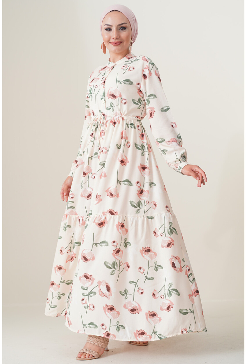 2144 Mandarin Collar Hijab Dress