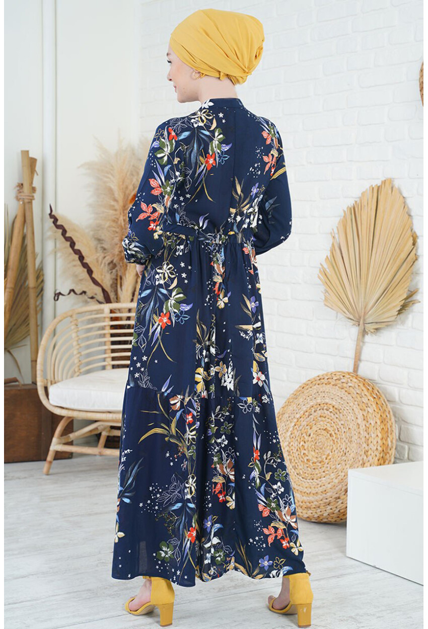 2144 Mandarin Collar Hijab Dress
