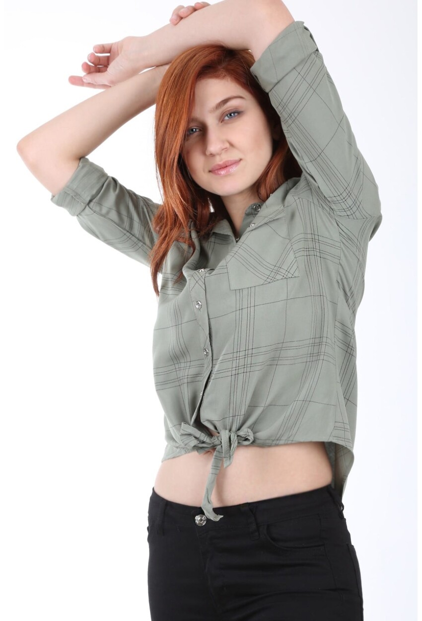 3617 Single Pocket Tie-Front Shirt