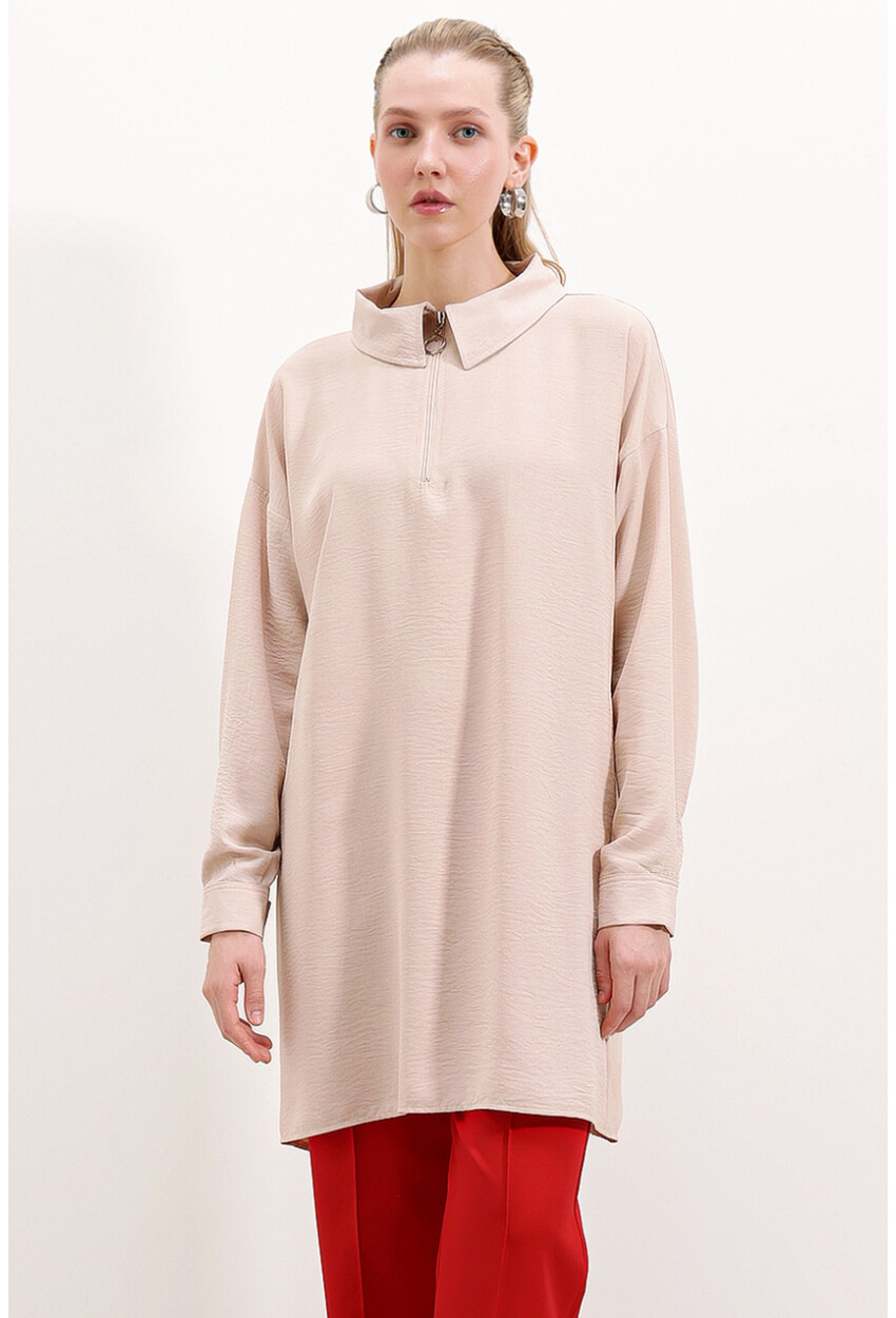 5917 Fermuarlı Oversize Tunik