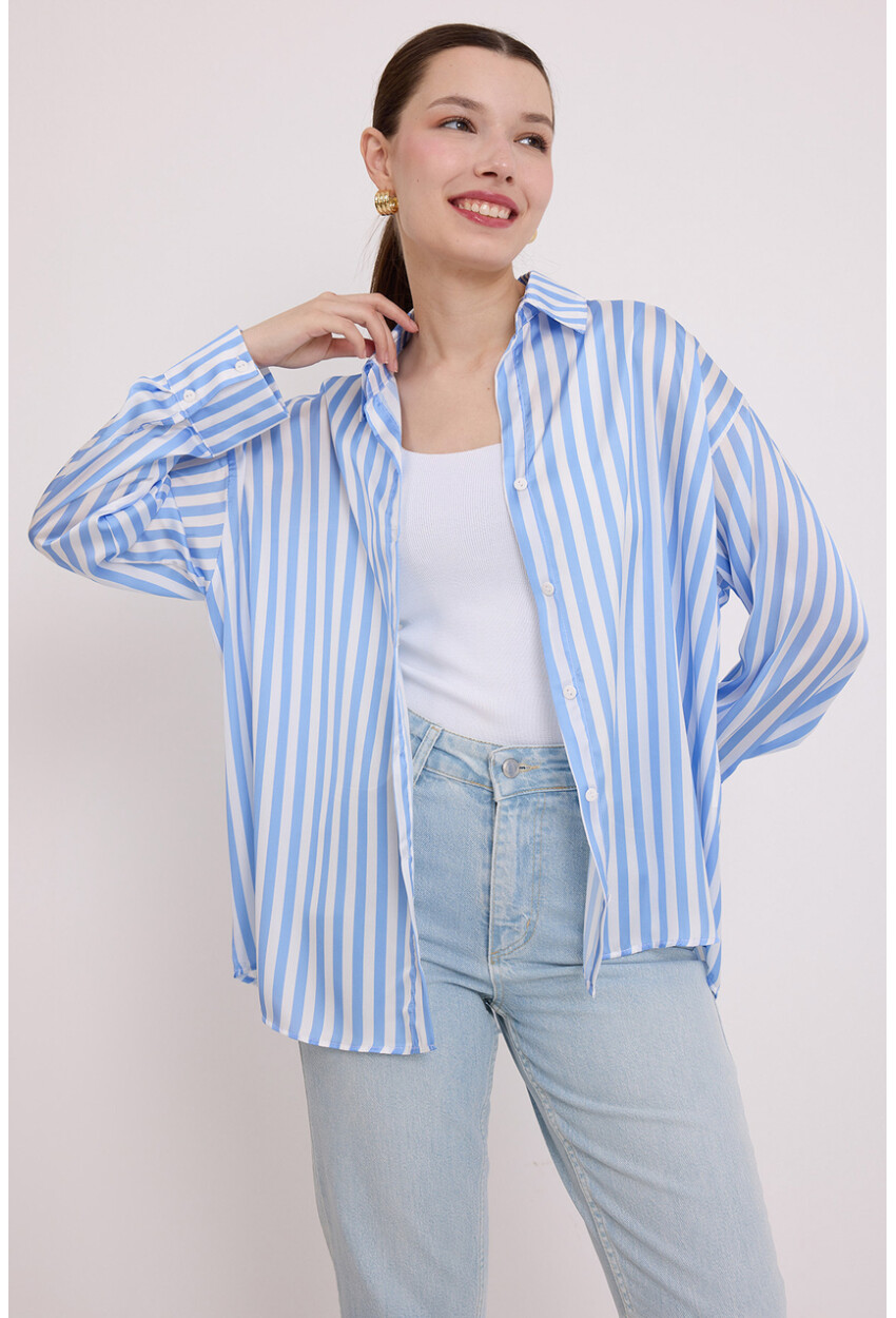 20242 Striped Oversized Shirt