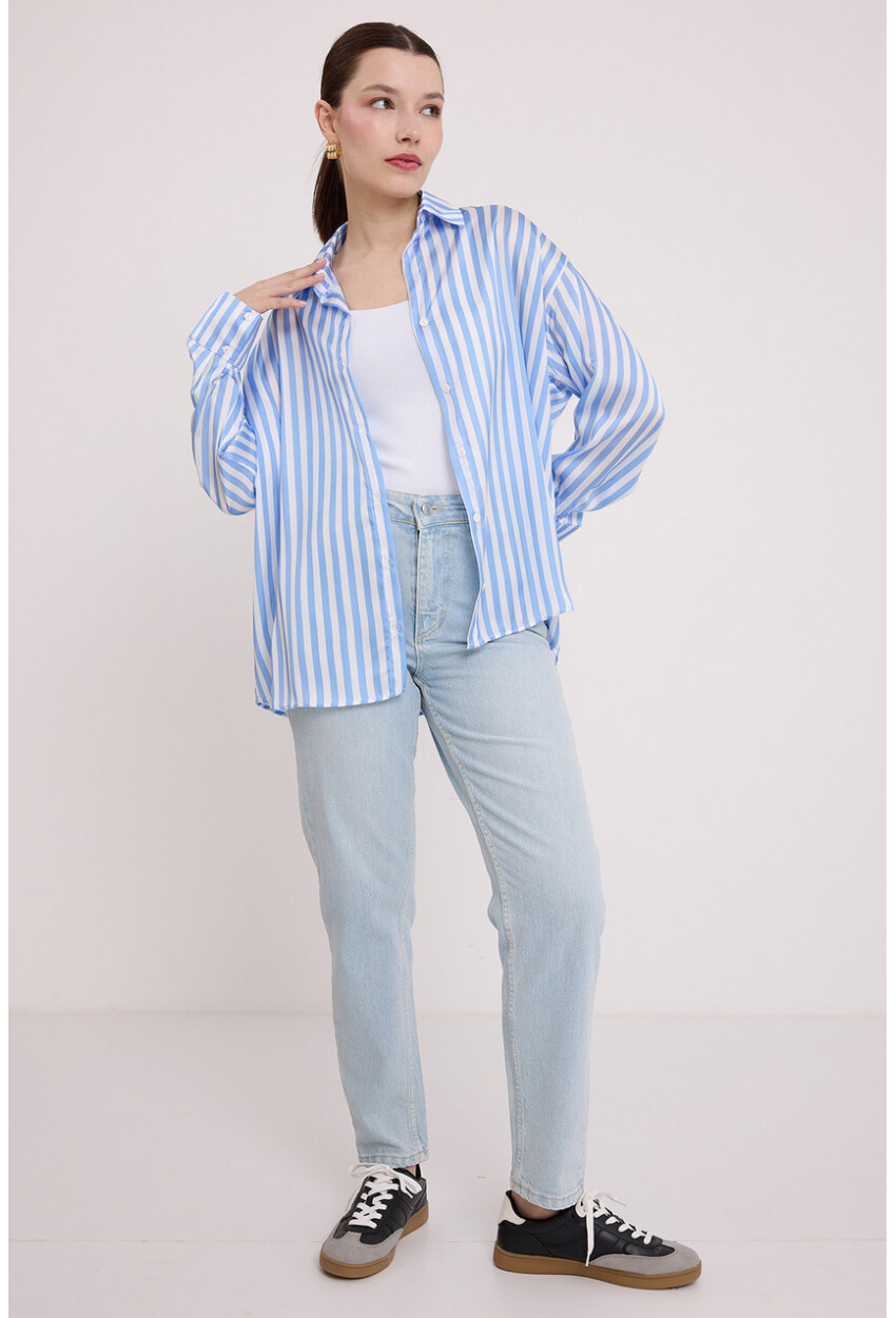 20242 Striped Oversized Shirt