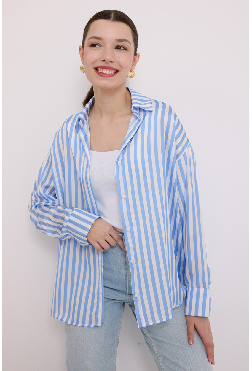 20242 Striped Oversized Shirt