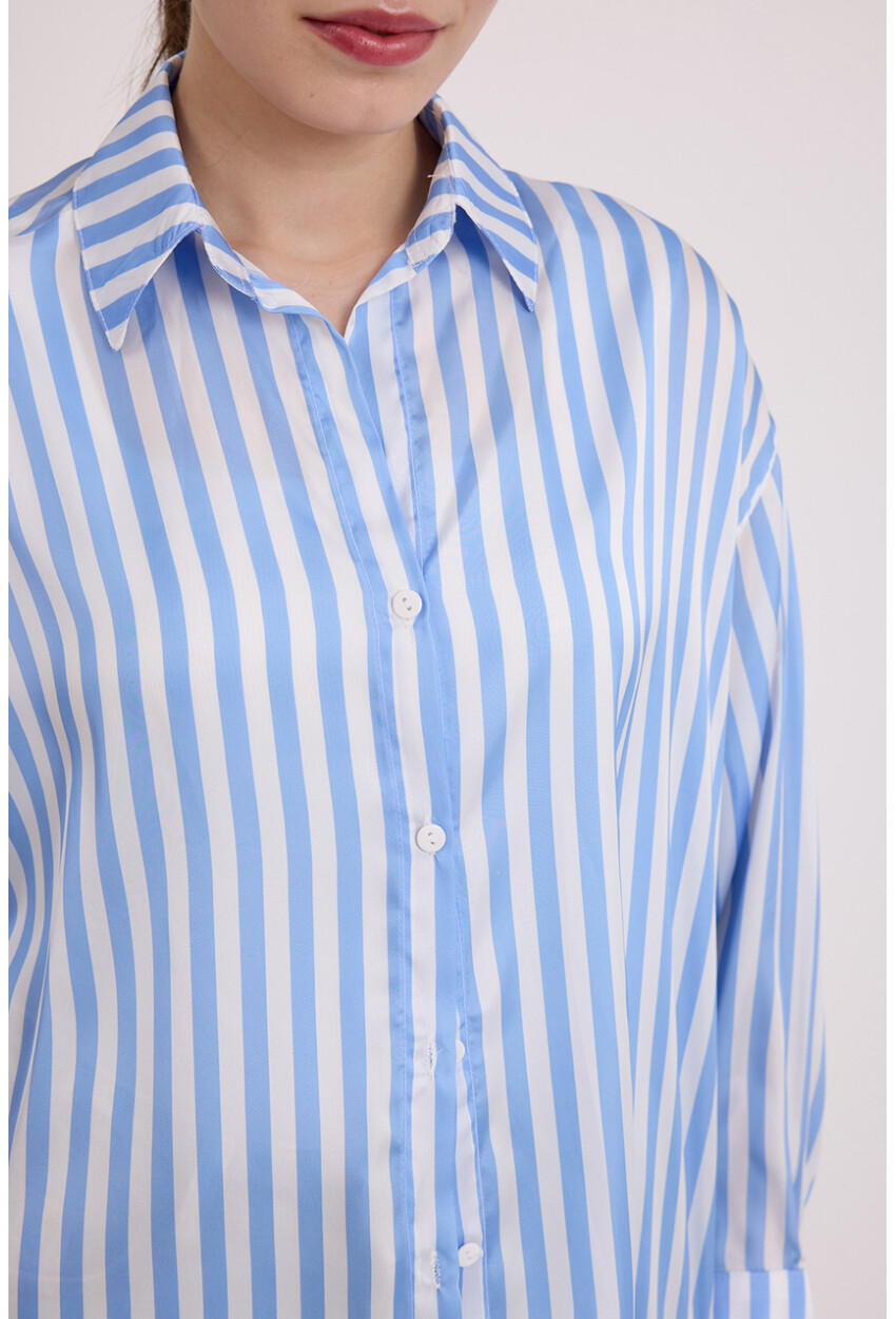 20242 Striped Oversized Shirt