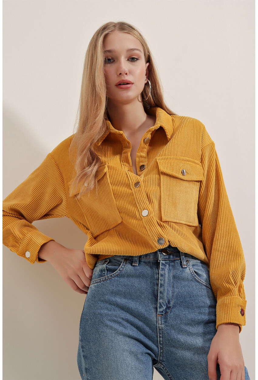 3865 Striped Corduroy Shirt