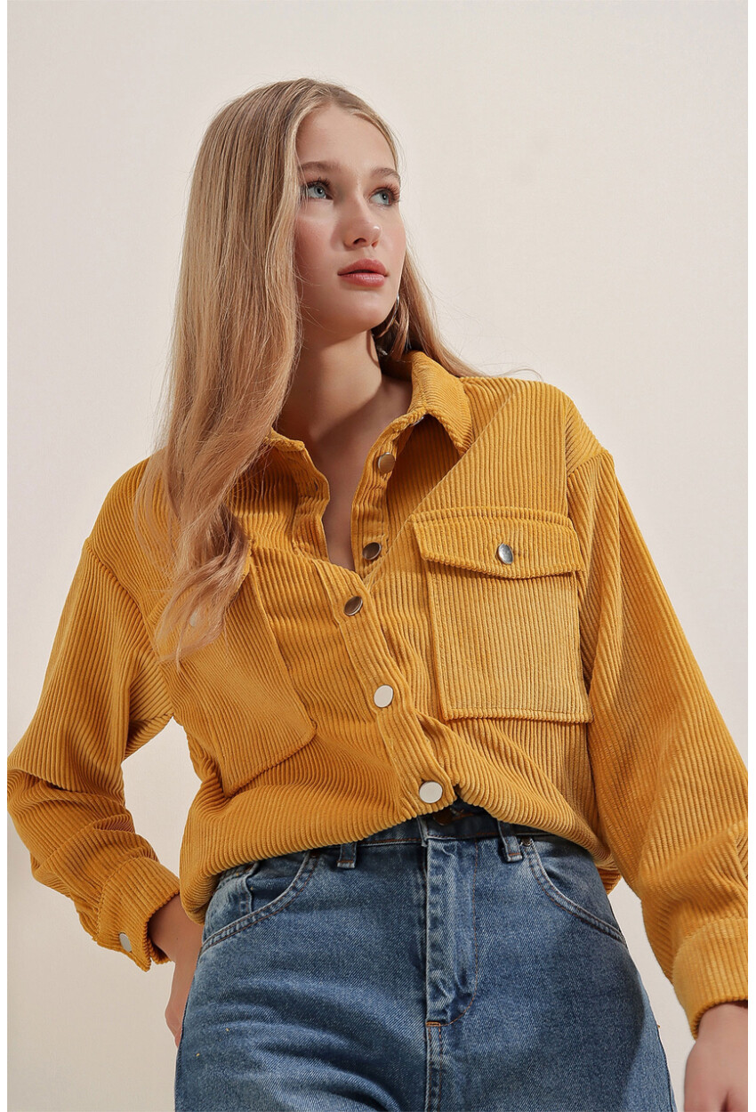 3865 Striped Corduroy Shirt