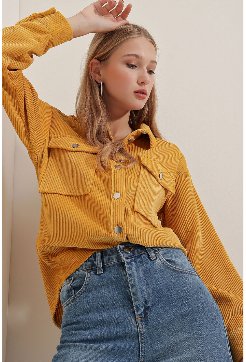 3865 Striped Corduroy Shirt
