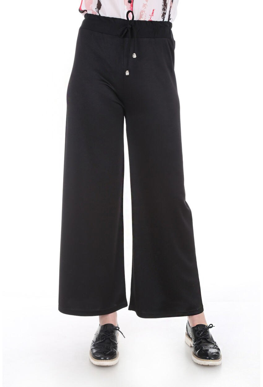 6433 Beli Lastikli Bol Pantolon