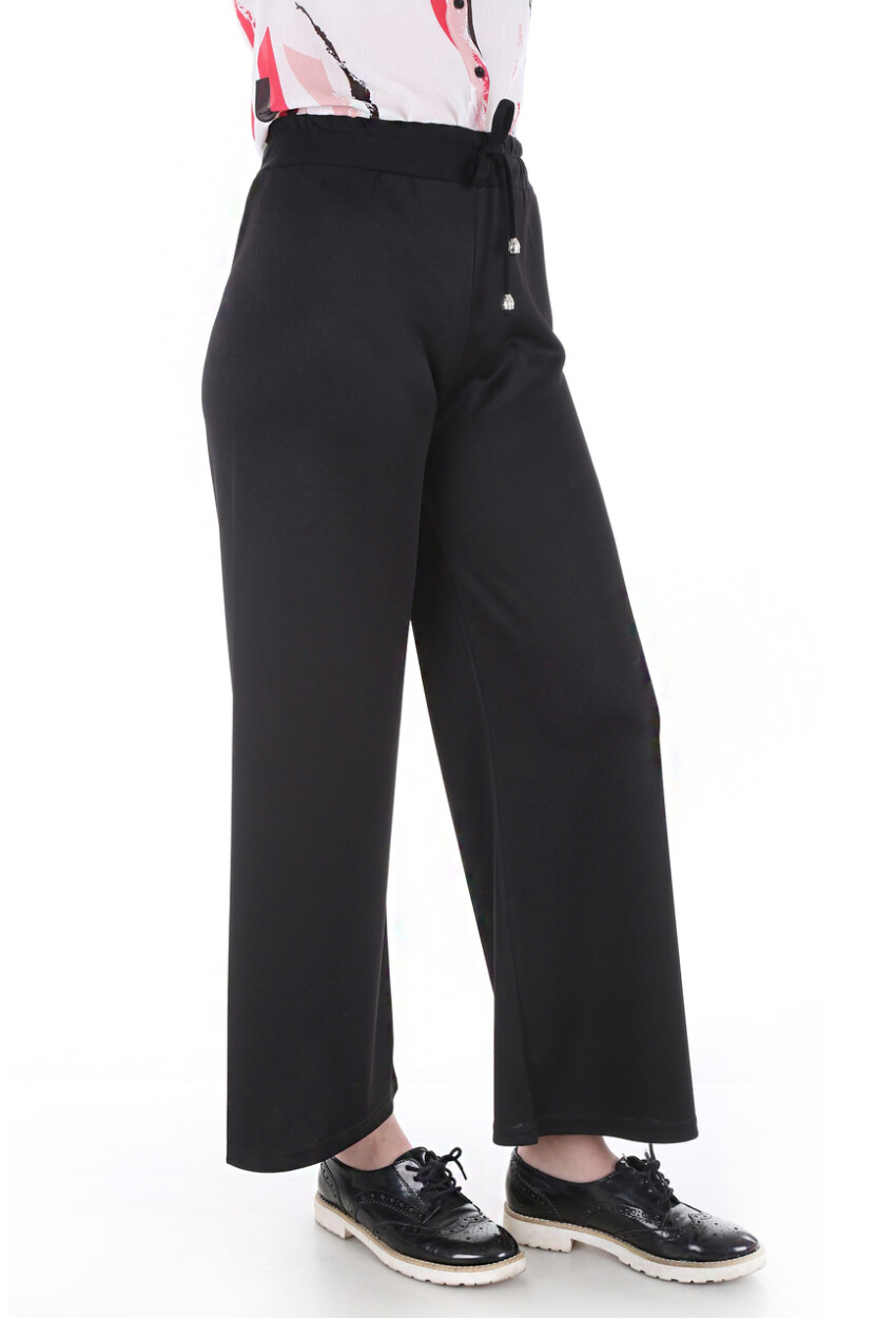 6433 Beli Lastikli Bol Pantolon