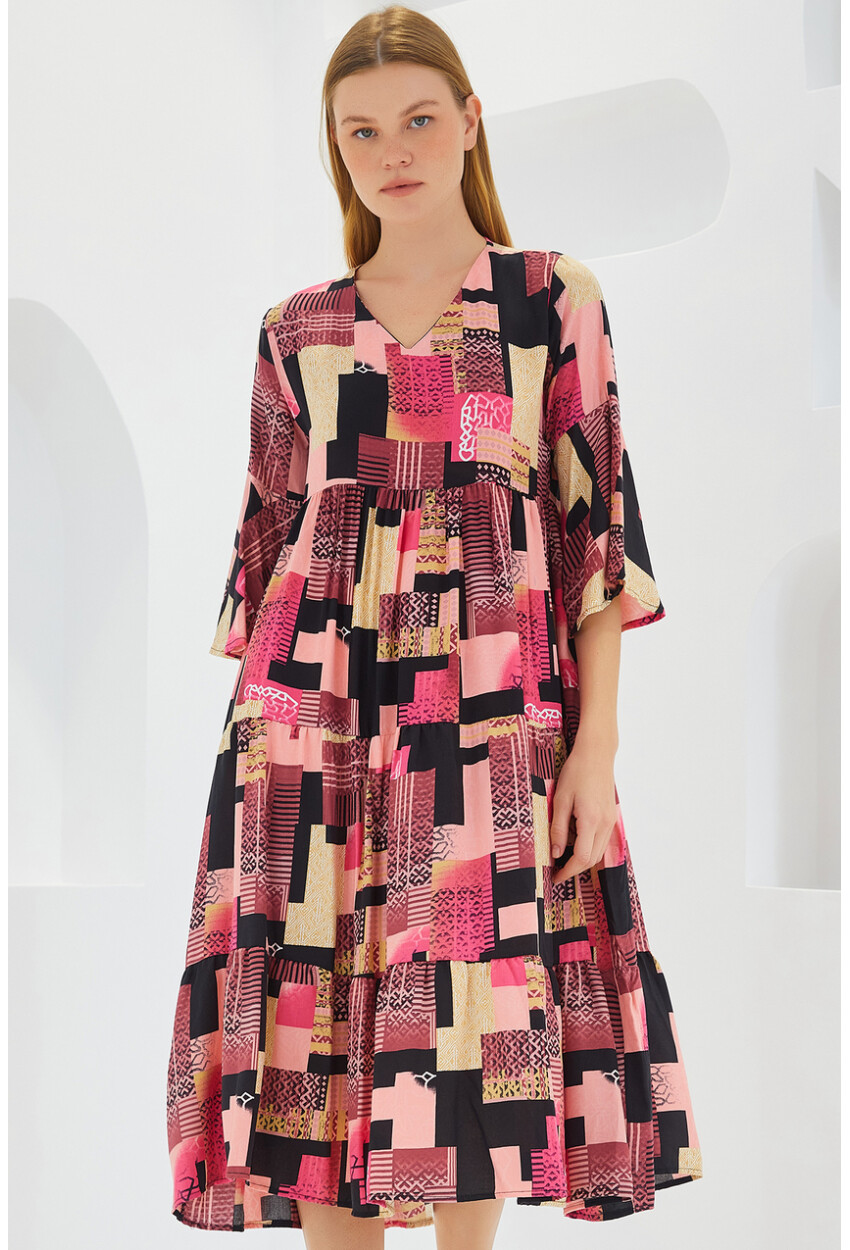1959 Patterned Viscose Dress
