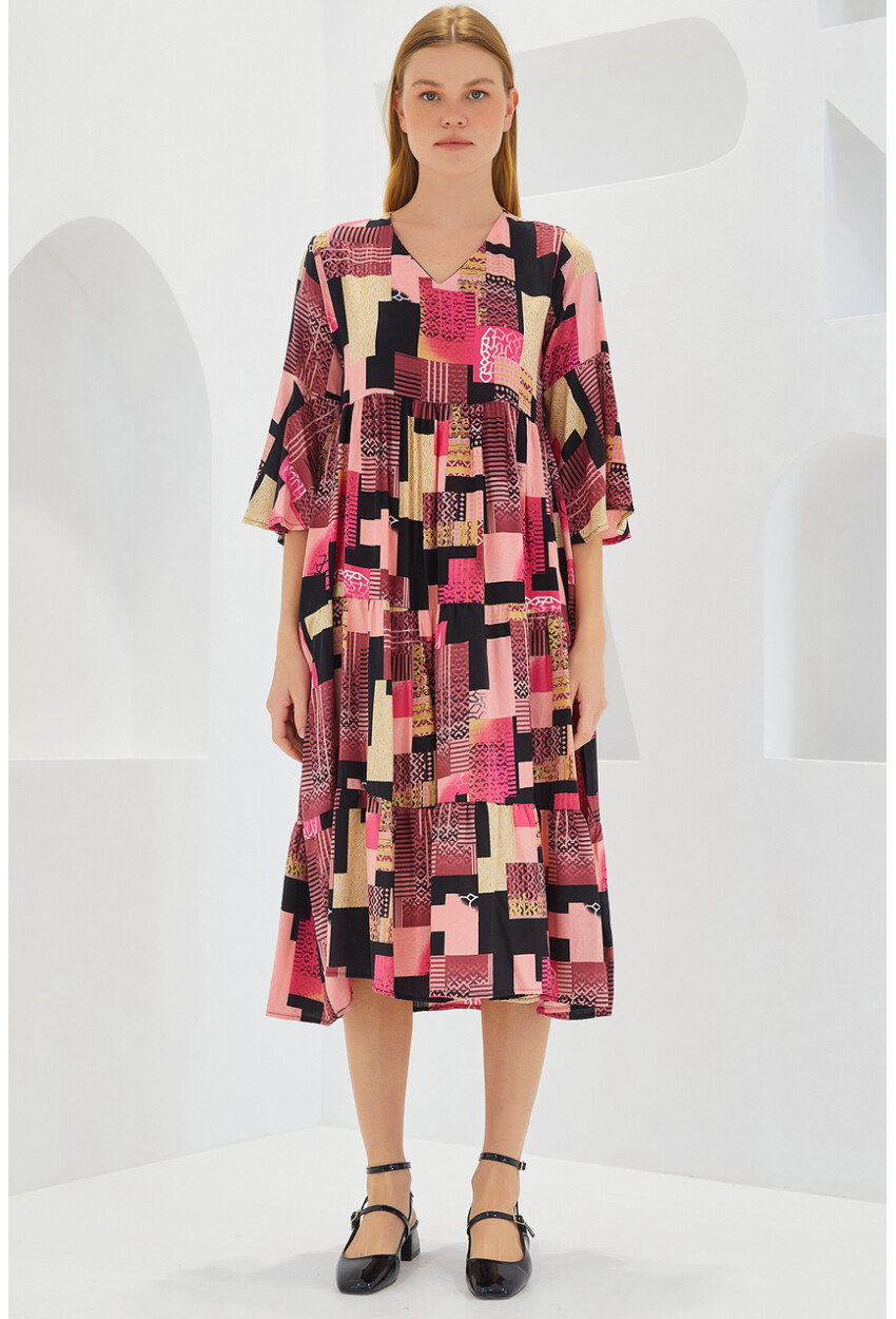 1959 Patterned Viscose Dress