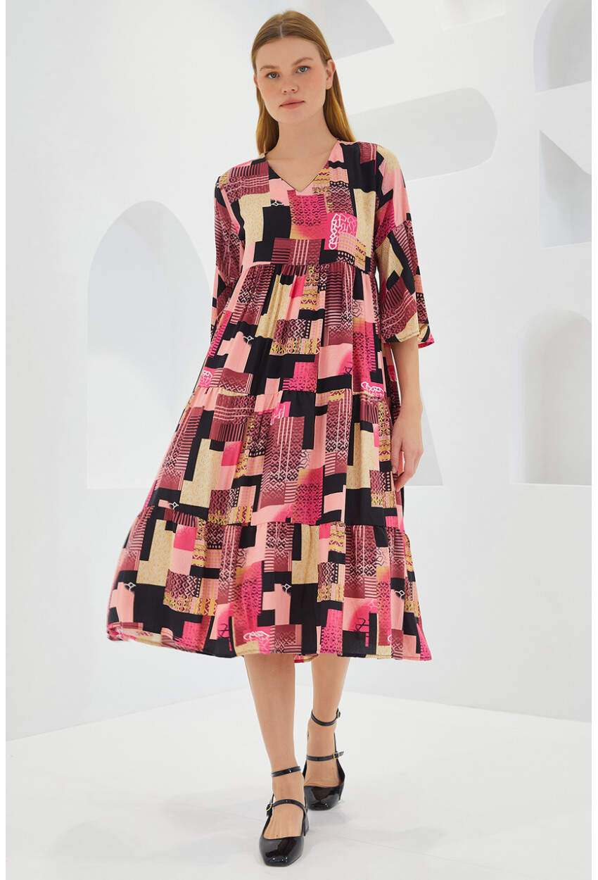1959 Patterned Viscose Dress