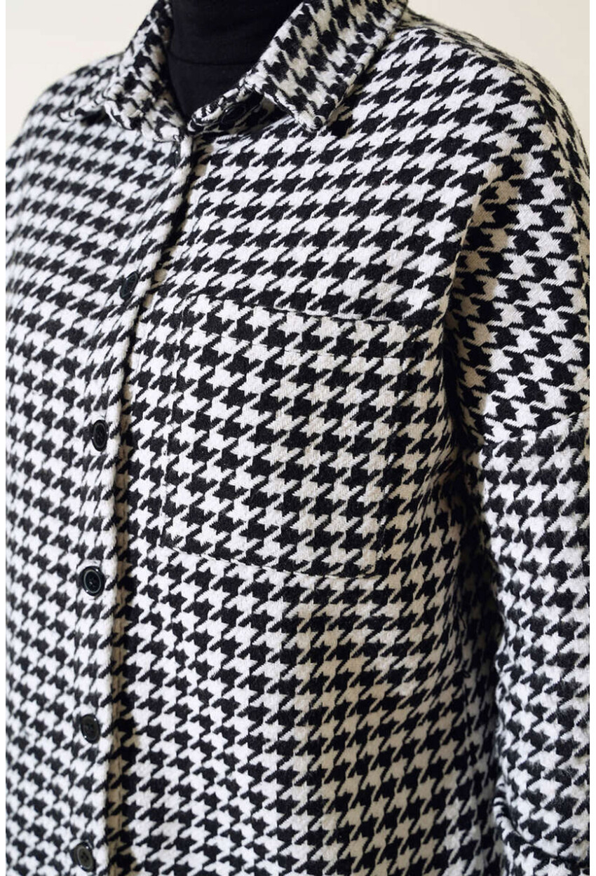 3852 Houndstooth Patterned Shirt