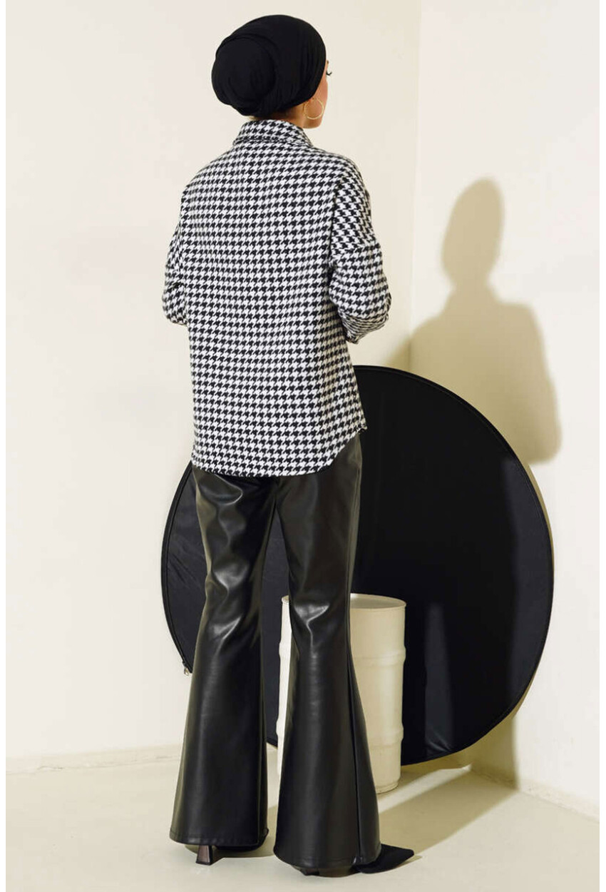 3852 Houndstooth Patterned Shirt