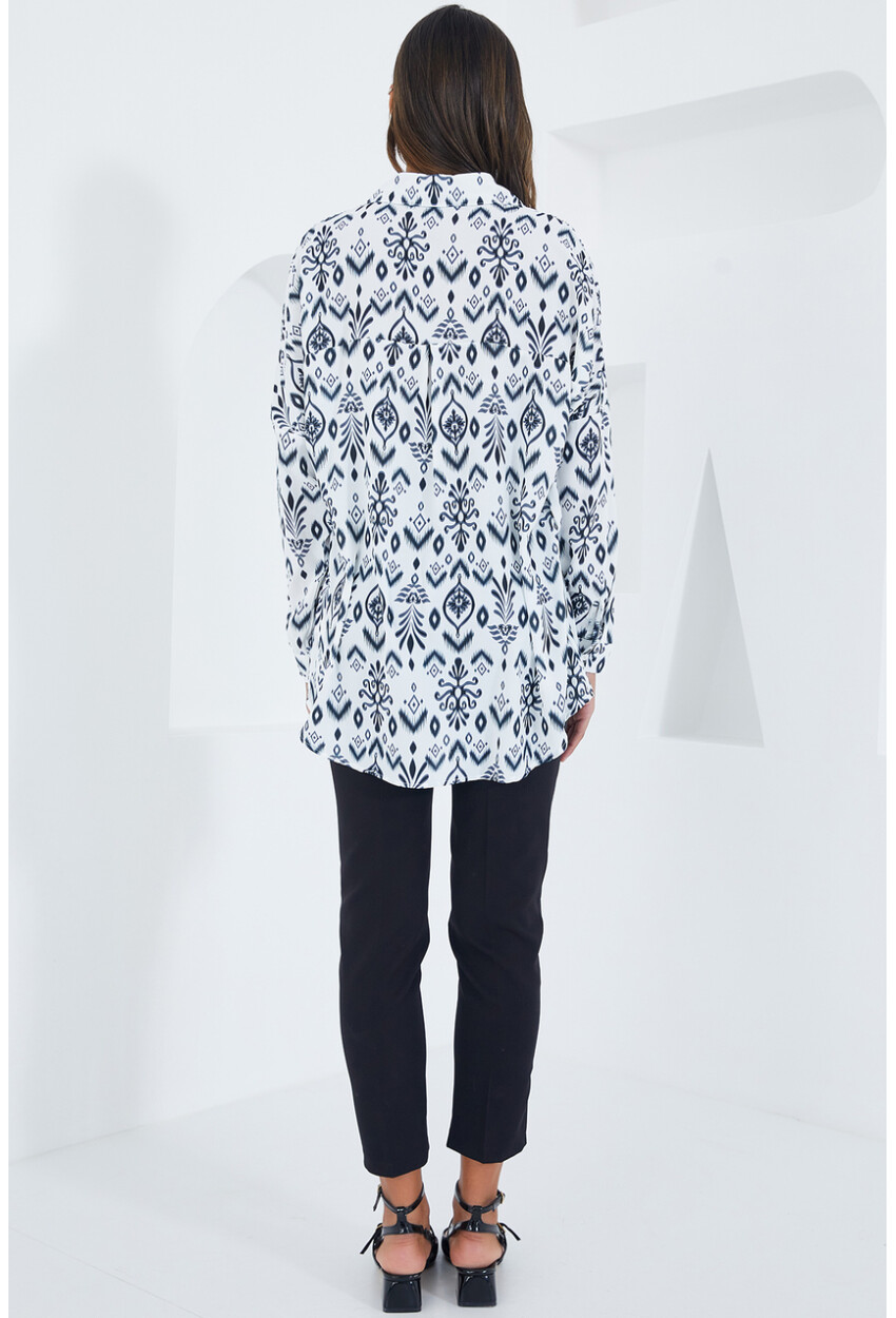 3985 Oversize Saten Gömlek