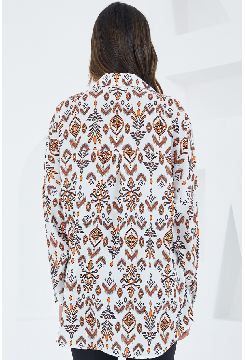 3985 Oversized Satin Shirt