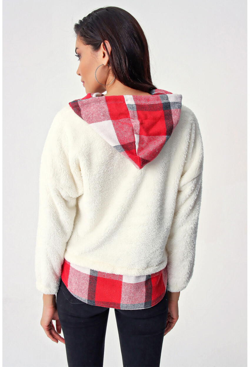 4248 Plaid Pattern Fleece Sweatshirt