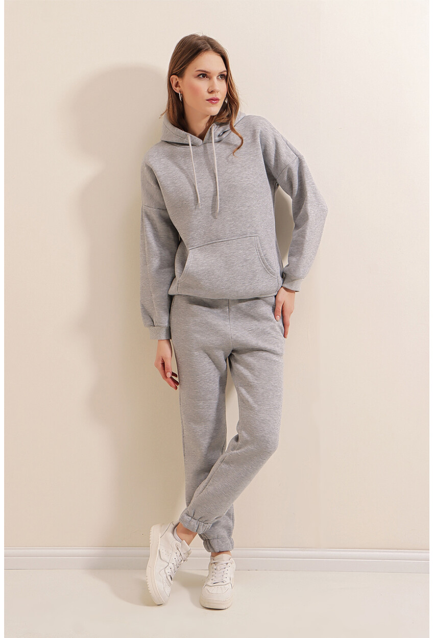55323 Oversized Hooded Three-Thread Tracksuit