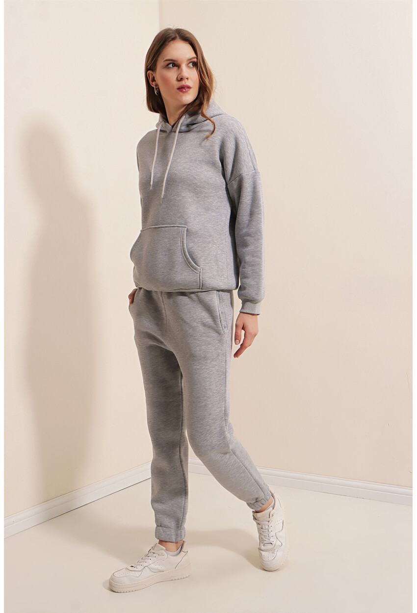 55323 Oversized Hooded Three-Thread Tracksuit