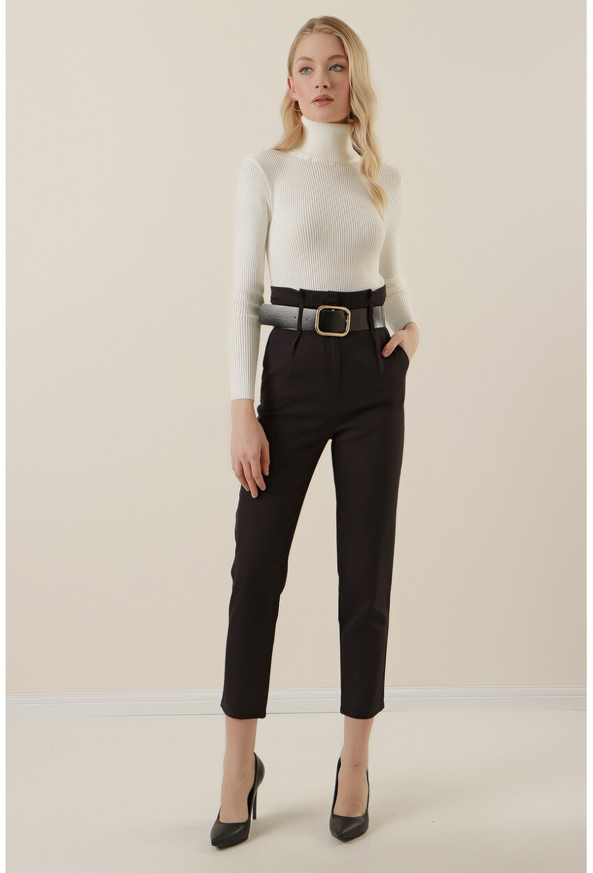6556 Fabric Pants With Belt