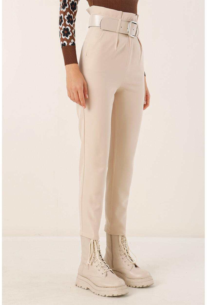 6556 Fabric Pants With Belt