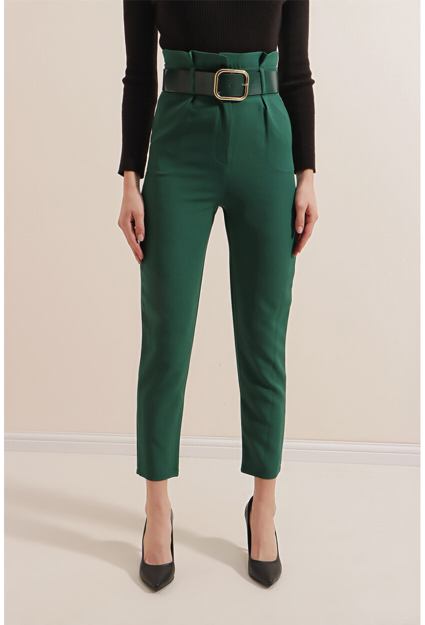6556 Fabric Pants With Belt