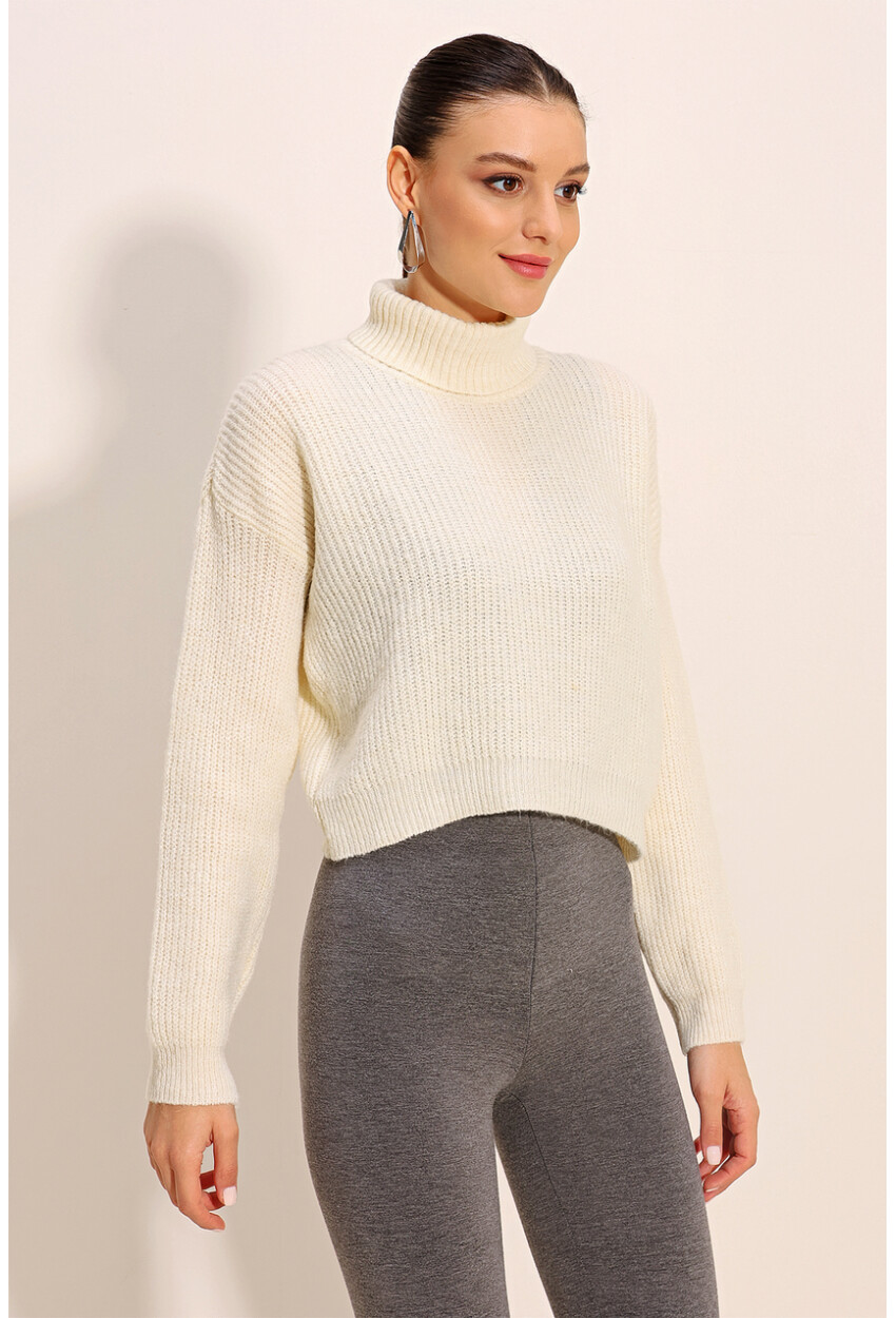 15771 Crop Turtleneck Sweater