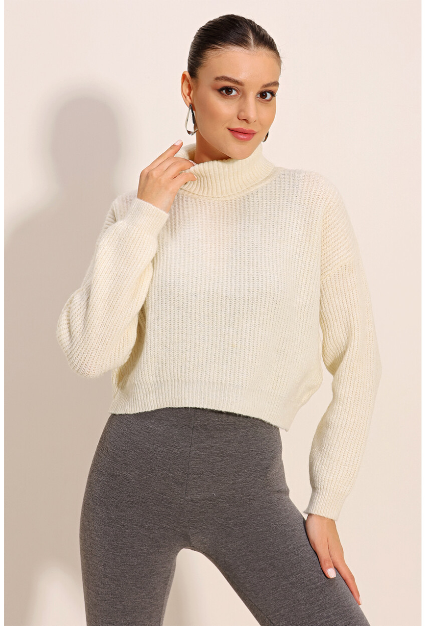 15771 Crop Turtleneck Sweater