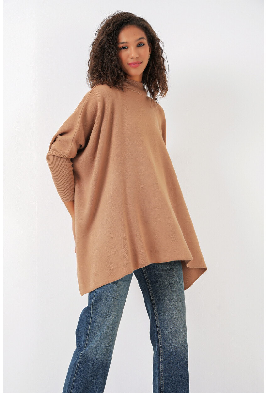 15783 Split Poncho Sweater