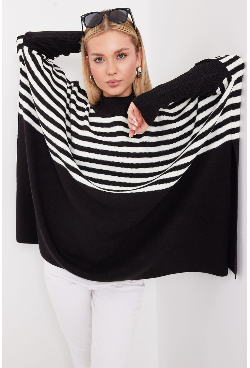 15783 Split Poncho Sweater