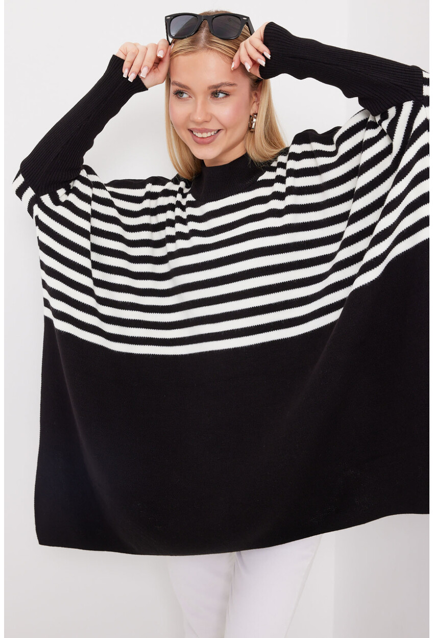 15783 Split Poncho Sweater