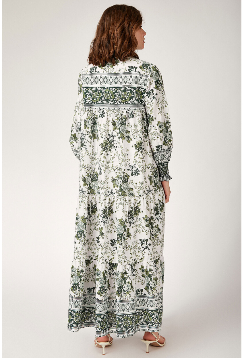 1947 Patterned Long Dress