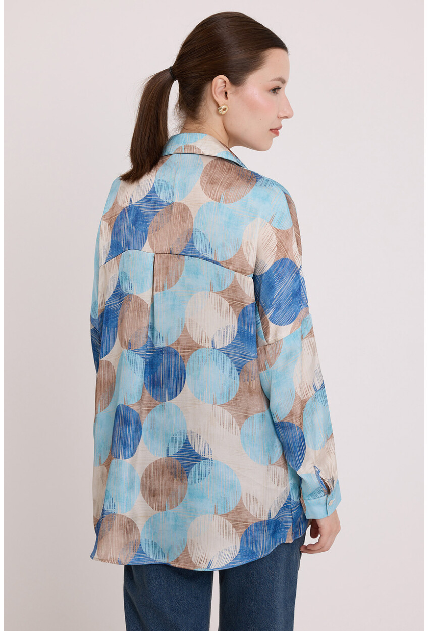 3985 Oversized Satin Shirt