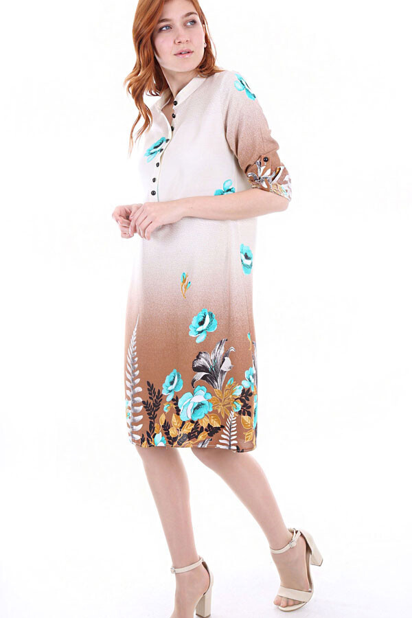 5714 Hakim Yaka Top Düğmeli Tunik