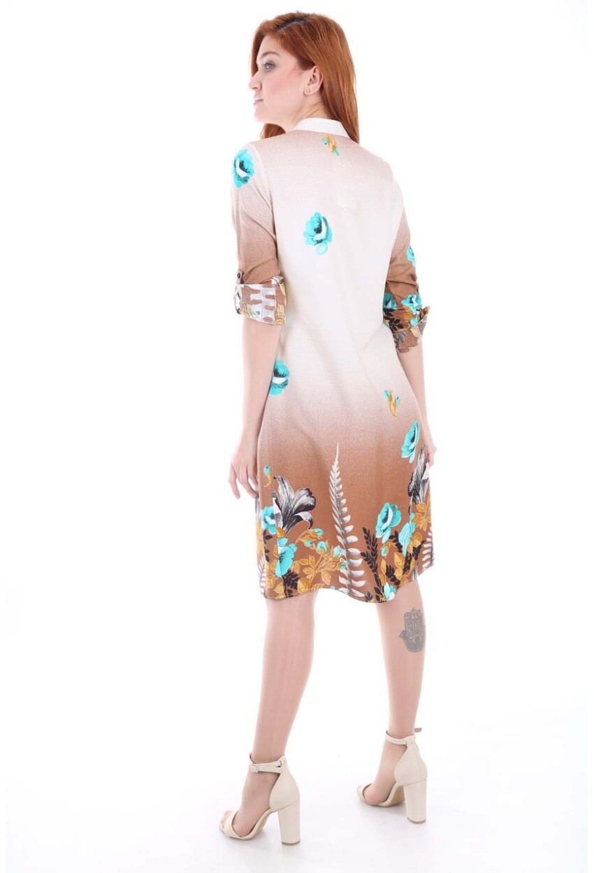 5714 Hakim Yaka Top Düğmeli Tunik