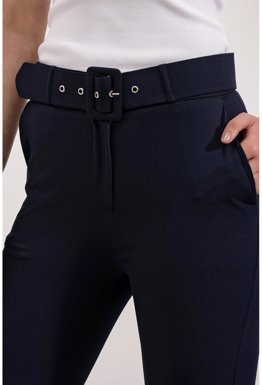 6648 Fabric Pants With Belt